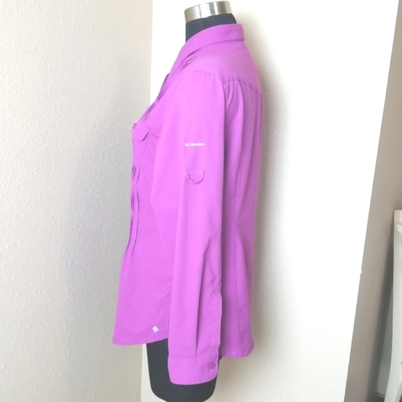 Columbia Omni Shield Purple Button Front Shirt - Picture 3 of 8